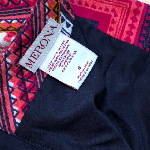 Merona brightly patterned mini. Size 8. - Picture 3 of 8